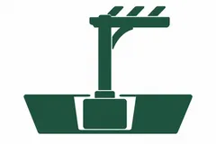 A section showing an underground footing supporting a post